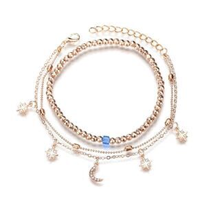 Gold Toned Anklet Set